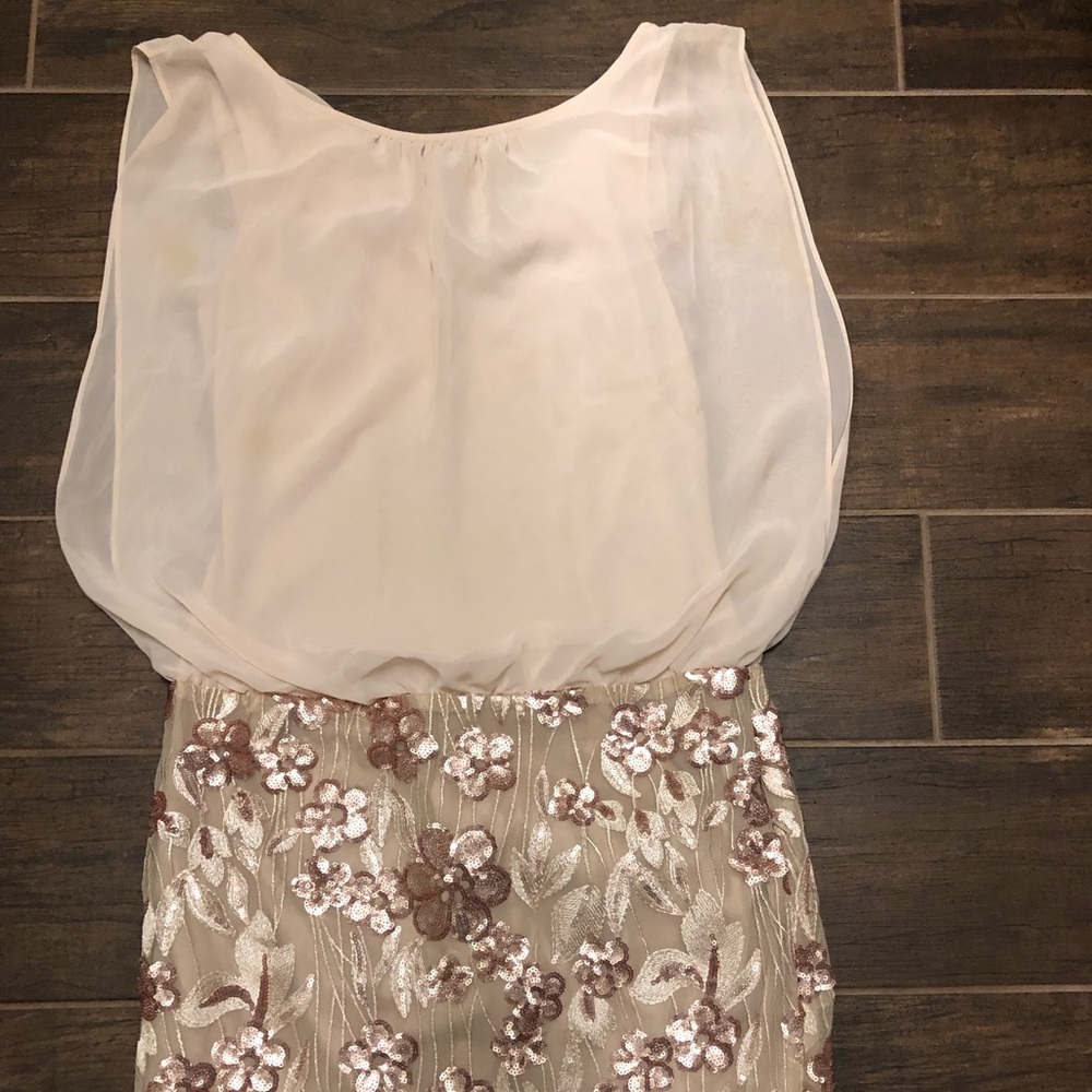 Adrian champagne dress.